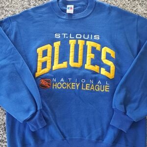 VTG 90s Russell Athletic St.Louis Blues NHL Embroidered Crewneck Men's LG